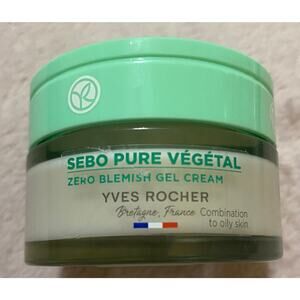 New Yves Rocher Sebo Vegetal Zero Blemish Gel Cream Acne Skin Face 50 ml 1.6 oz